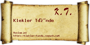 Klekler Tünde névjegykártya