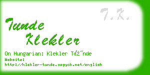 tunde klekler business card